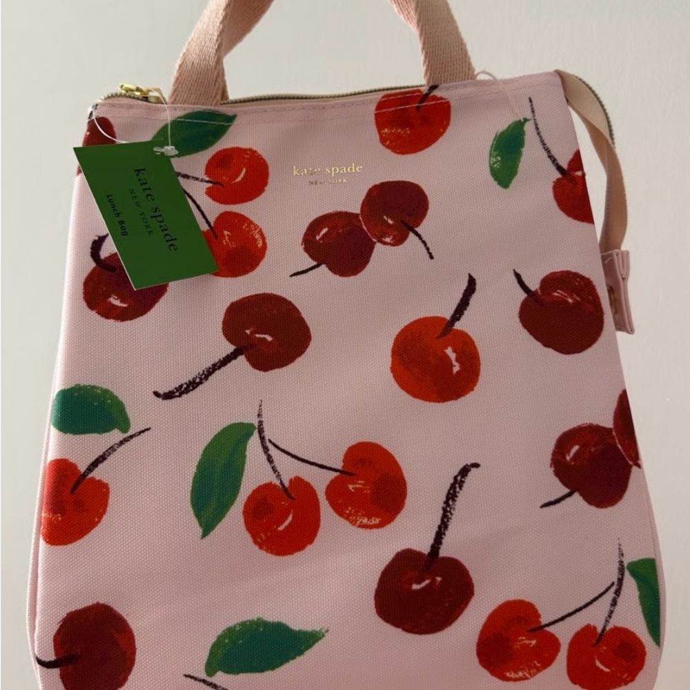 NWT Kate Spade Cherry Print Pink Insulated Lunch Bag 🍒